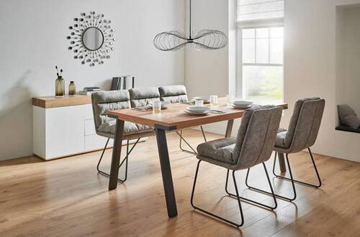 Jídelní židle KONA šedá - šedá/černá, Moderní, kov/dřevo (48/90/65cm) - P & B