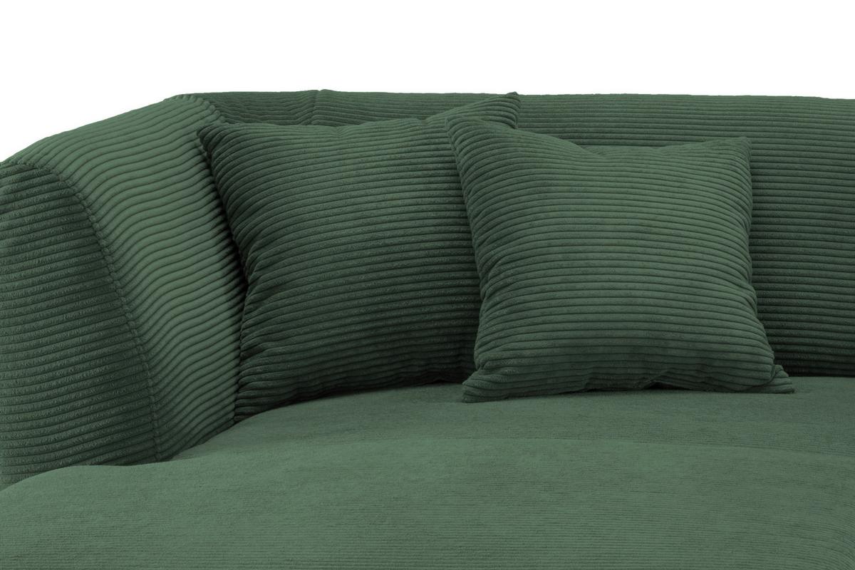 Ecksofa Colori Dunkelgrün S: 160/264 Cm - Dunkelgrün/Schwarz, MODERN, Holz/Textil (160/264cm) - MID.YOU