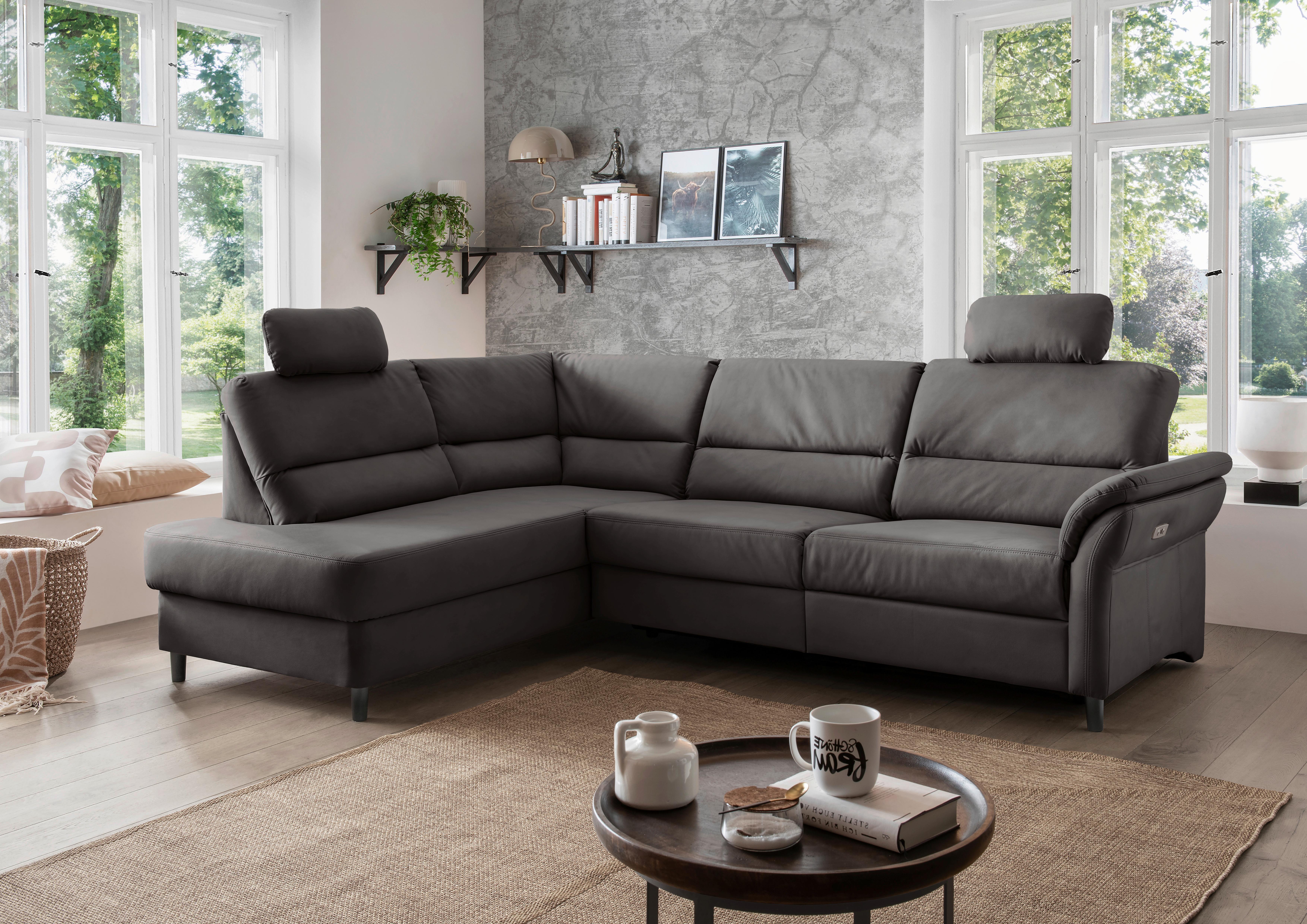 Ecksofa Cavoli Anthrazit S: 190x266 cm - Anthrazit/Schwarz, MODERN, Textil (190/266cm) - Livetastic