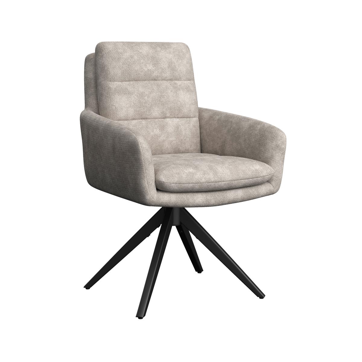 STOLIČKA S PODRÚČKAMI LAURIN - svetlosivá, Modern, kov/drevo (59/93/63cm) - Bessagi Home
