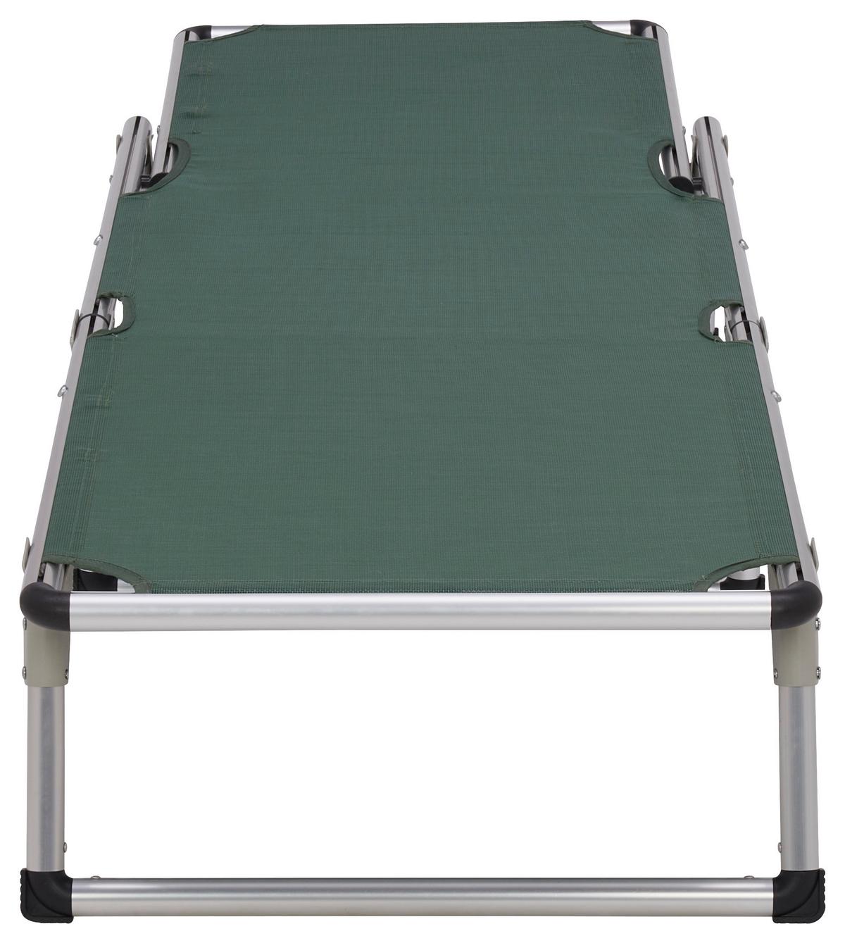 Háromlábú Napozóágy Leni - alumíniumszínű/zöld, Modern, textil/fém (186/25/56cm) - Ondega