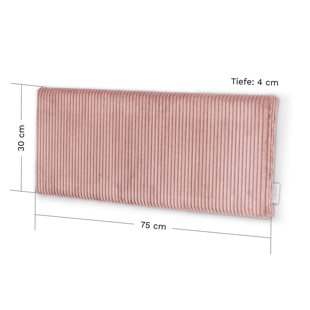 POLSTERPANEEL WANDKISSEN ROSA - Hellrosa, Basics, Kunststoff/Textil (75/30/5cm)