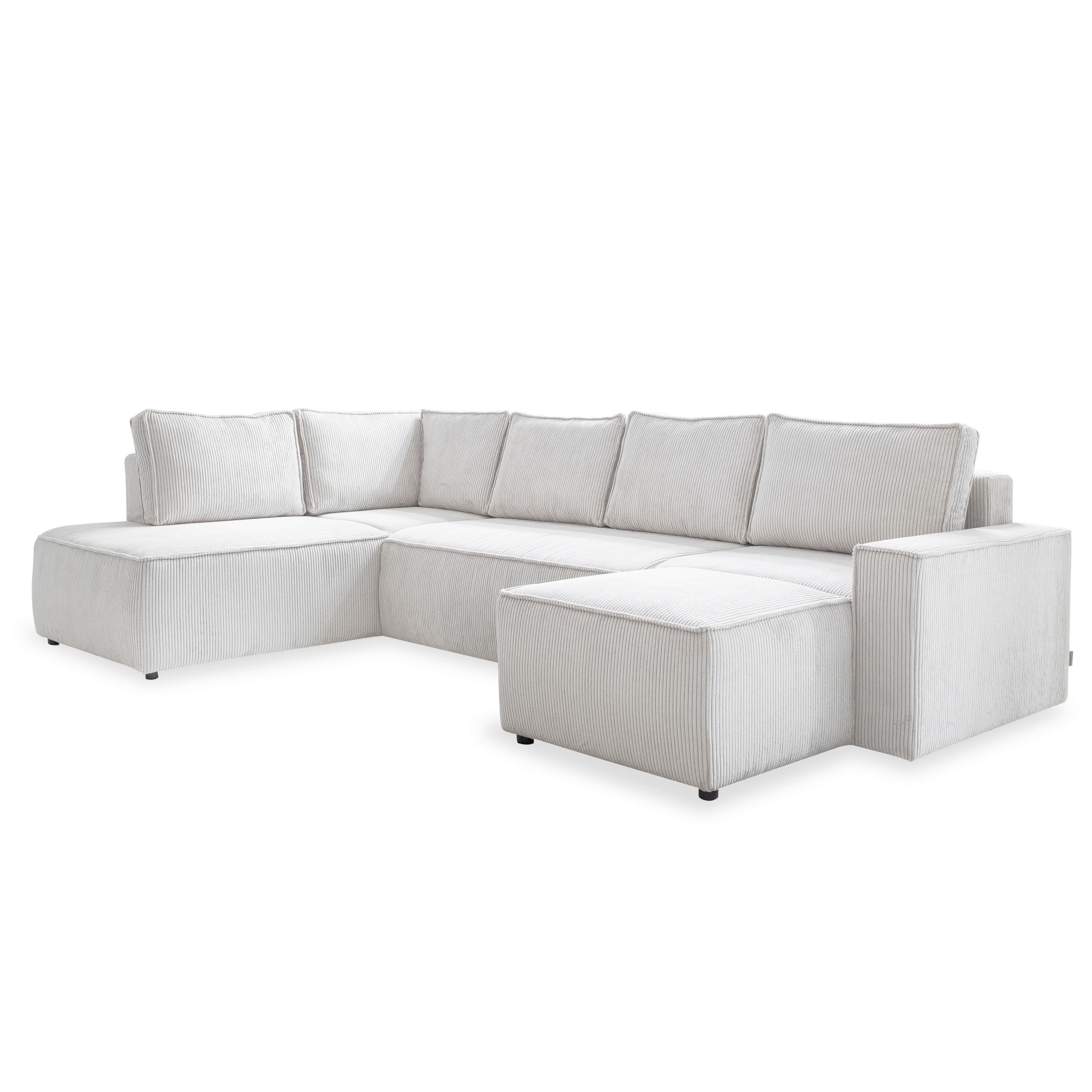 Rohová sedacia súprava OLIVER, béžová, menčester, ľavá - čierna/béžová, Design, textil/plast (194/322/156cm) - MID.YOU