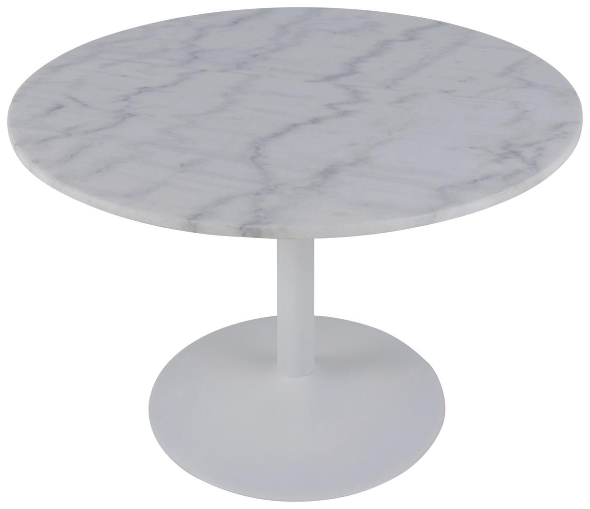 Jedálenský stôl TARIFA 110 - biela, Trend, kov/kameň (110/75cm) - Livetastic