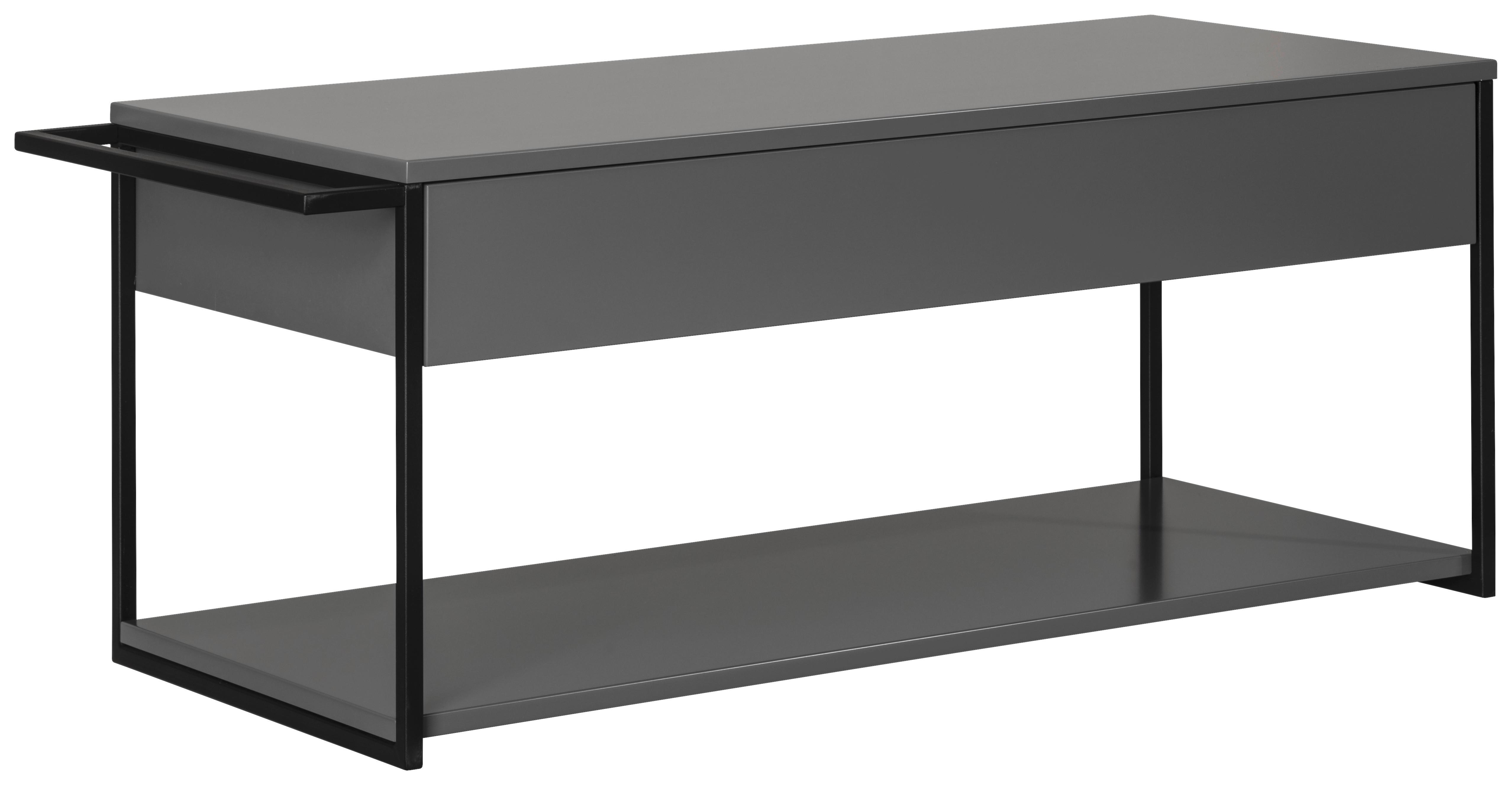 Waschtischunterschrank New York B: 107,5cm Grau - Schwarz/Grau, MODERN, Holzwerkstoff/Metall (107,5/43,5/47,5cm) - MID.YOU