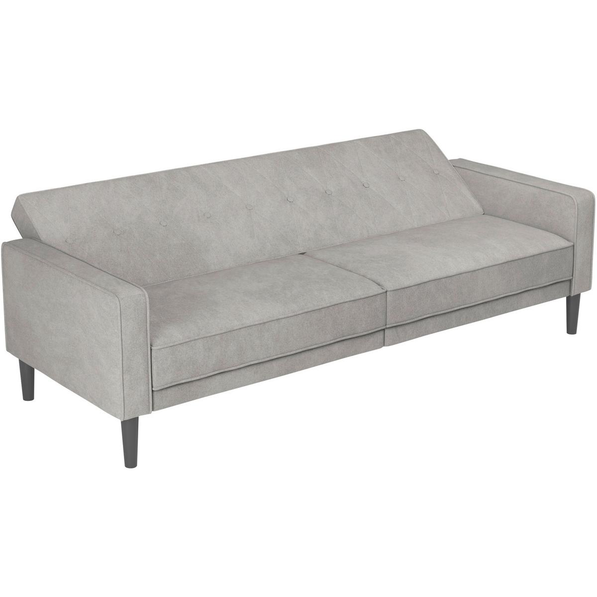 Schlafsofa Aarhus Hellgrau, mit Schlaffunktion - Hellgrau/Braun, Basics, Textil (213/81/86cm) - Livetastic