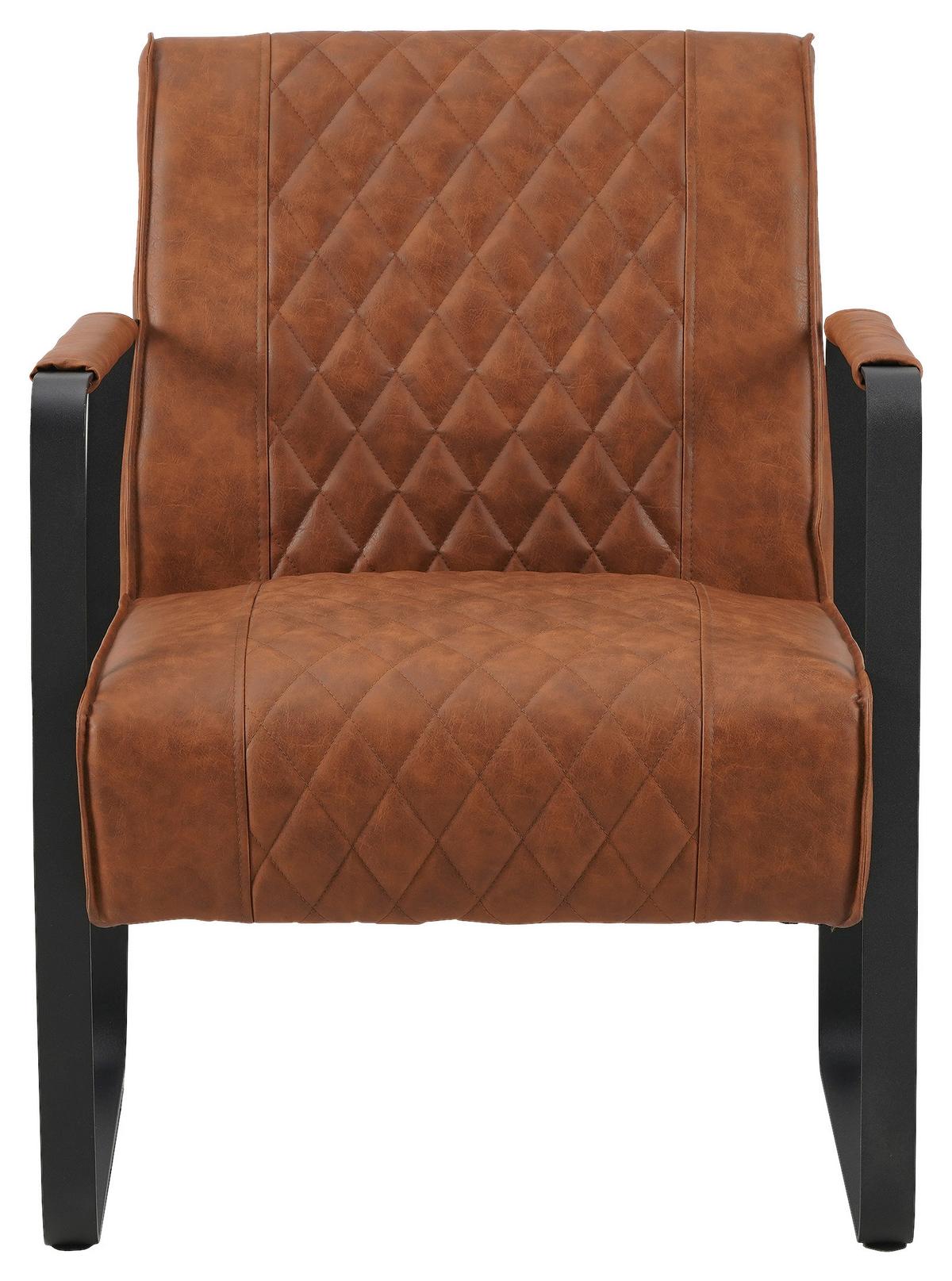 Sessel Stevie - Hellbraun/Cognac, KONVENTIONELL, Textil/Metall (75/61/70cm) - MID.YOU
