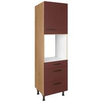 Geräteumbauschrank Easytouch - Eichefarben/Rot, MODERN, Holzwerkstoff (60/216,6/58cm) - Nobilia