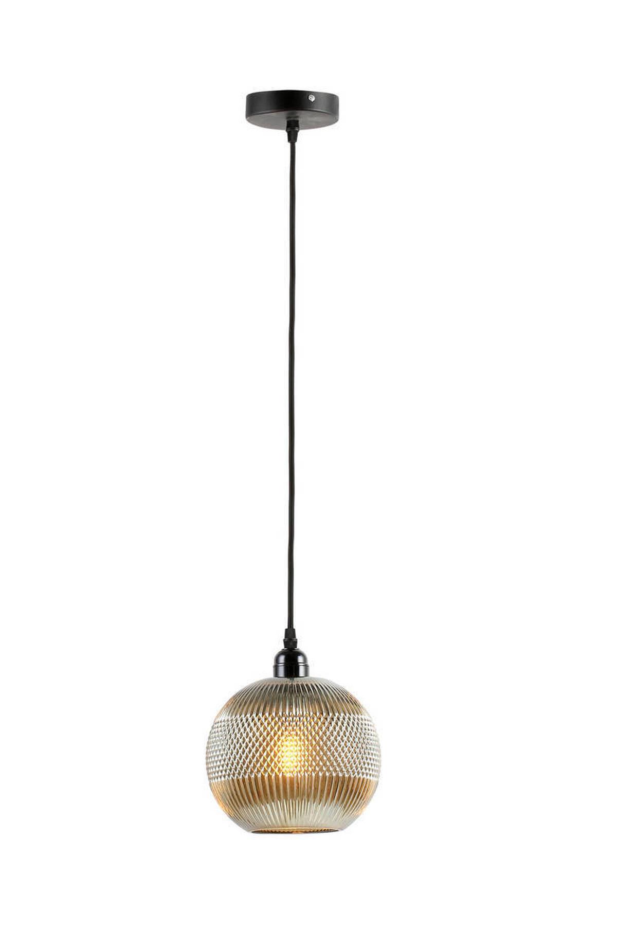 Hängeleuchte Proxima H: 21 cm 1-Flammig - Goldfarben/Braun, Trend, Glas (19/21/19cm) - Kayoom