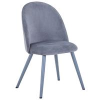 Vierfußstuhl Wando Velouroptik Grau Gepostert - Grau, Trend, Textil/Metall (53/84/54cm)