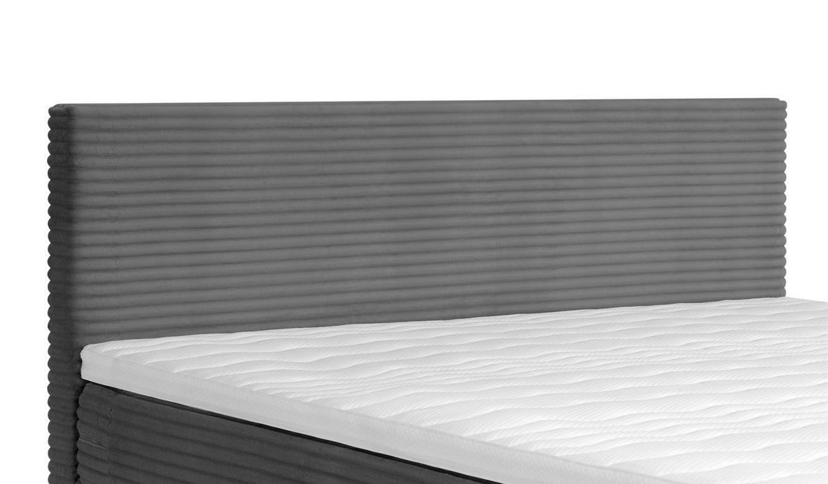 Boxbett Cordoba Dunkelgrau, Lf: 180x200 Cm - Dunkelgrau/Schwarz, Basics, Holz/Textil (180/200cm) - Livetastic