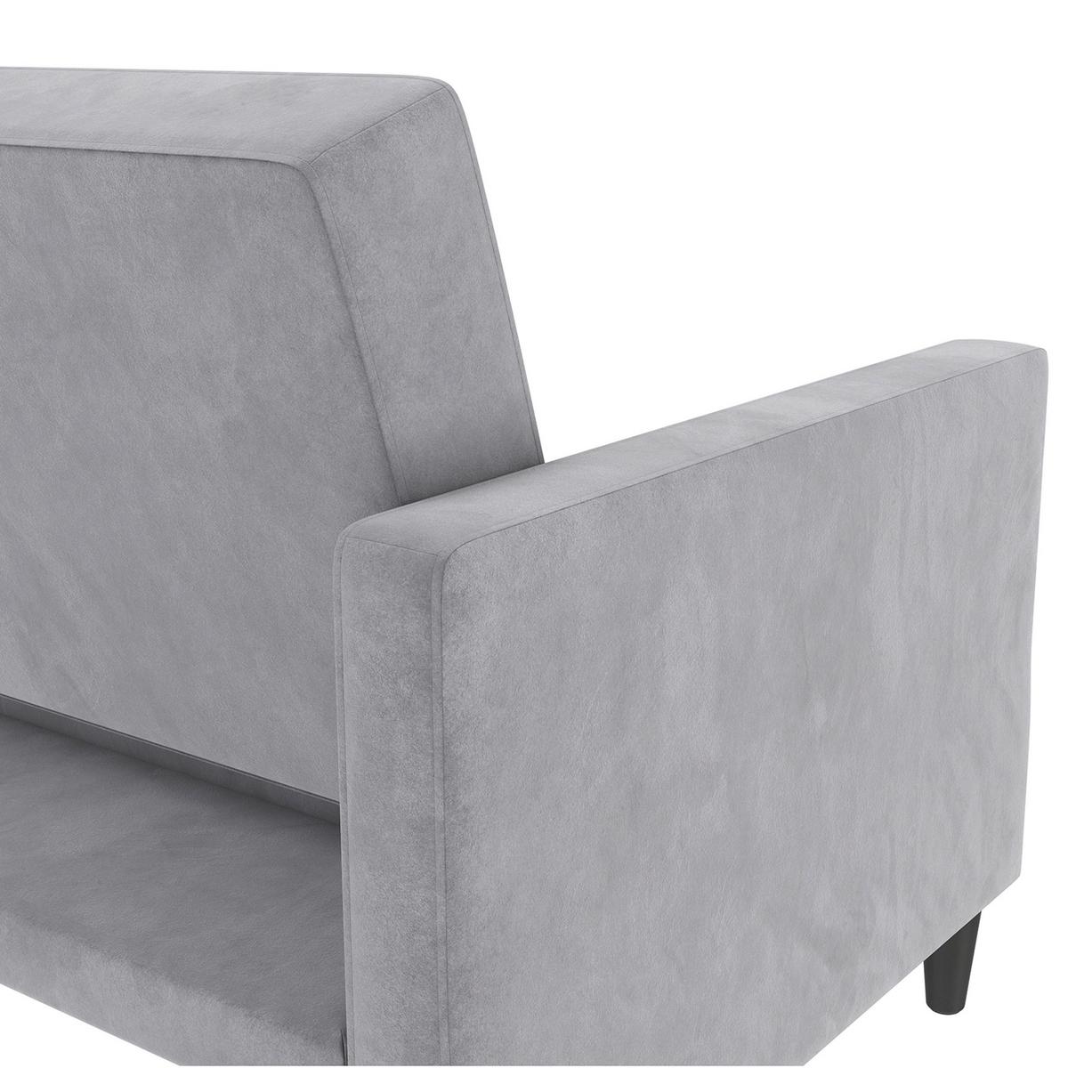 Schlafsofa Hannover Grau, mit Schlaffunktion - Schwarz/Grau, Basics, Textil (203/82/83cm) - Livetastic