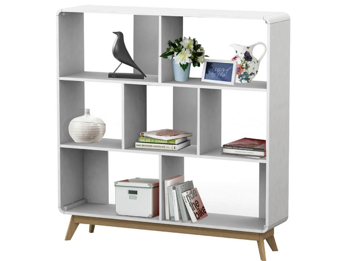 Regal Cassie Weiß 122 Cm - Eichefarben/Weiß, Design, Holzwerkstoff (122/126/29cm) - MID.YOU