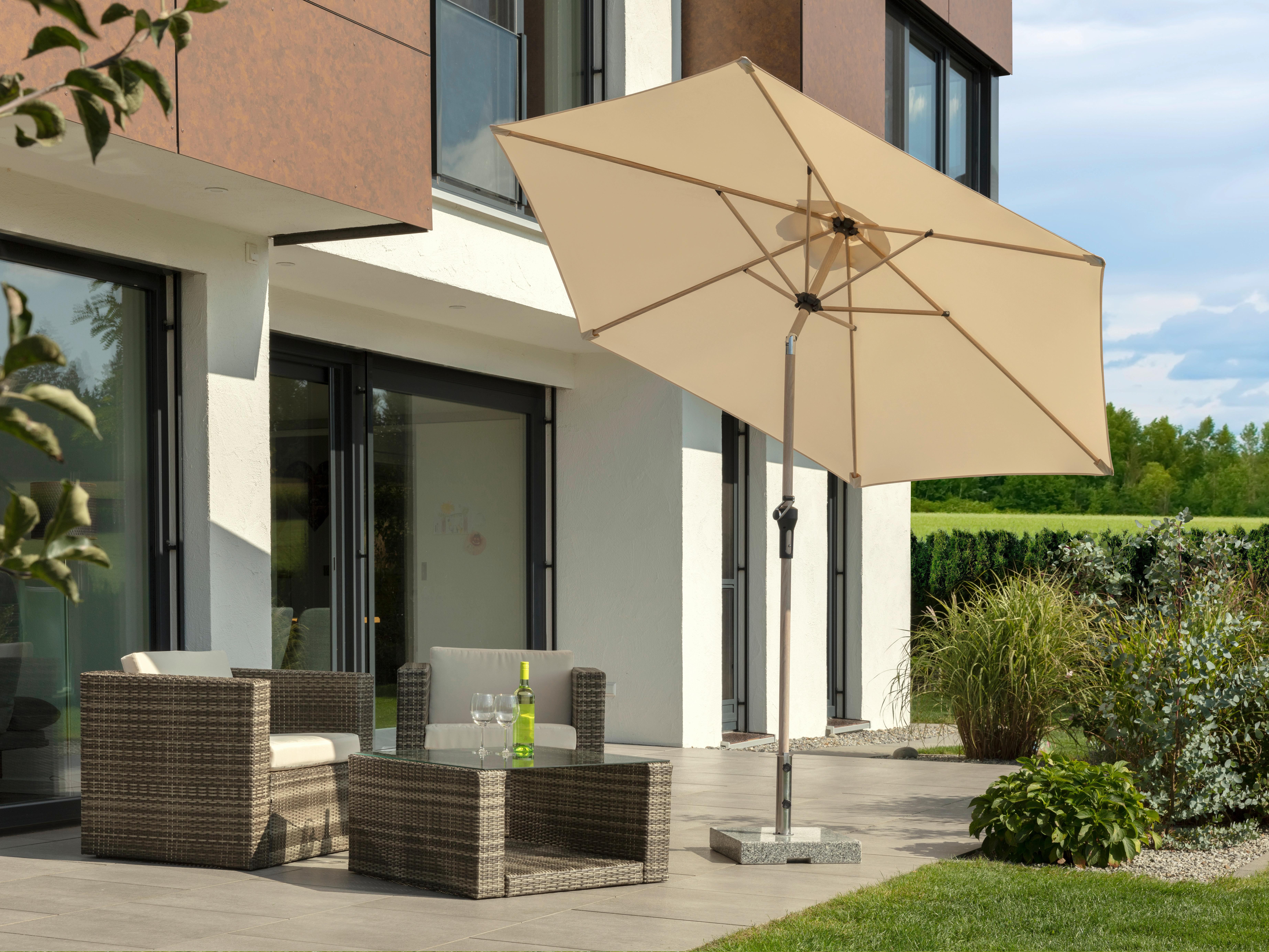 Sonnenschirm Cordoba Bxhxt: 270x236x270 Cm Naturfarben - Eichefarben/Naturfarben, Basics, Textil/Metall (270/236/270cm) - Schneider