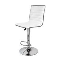 Barhocker Mit Lehne 2er-set Midnight Lederlook Weiß - Silberfarben/Weiß, Design, Holz/Textil (54/116/41cm) - Kayoom