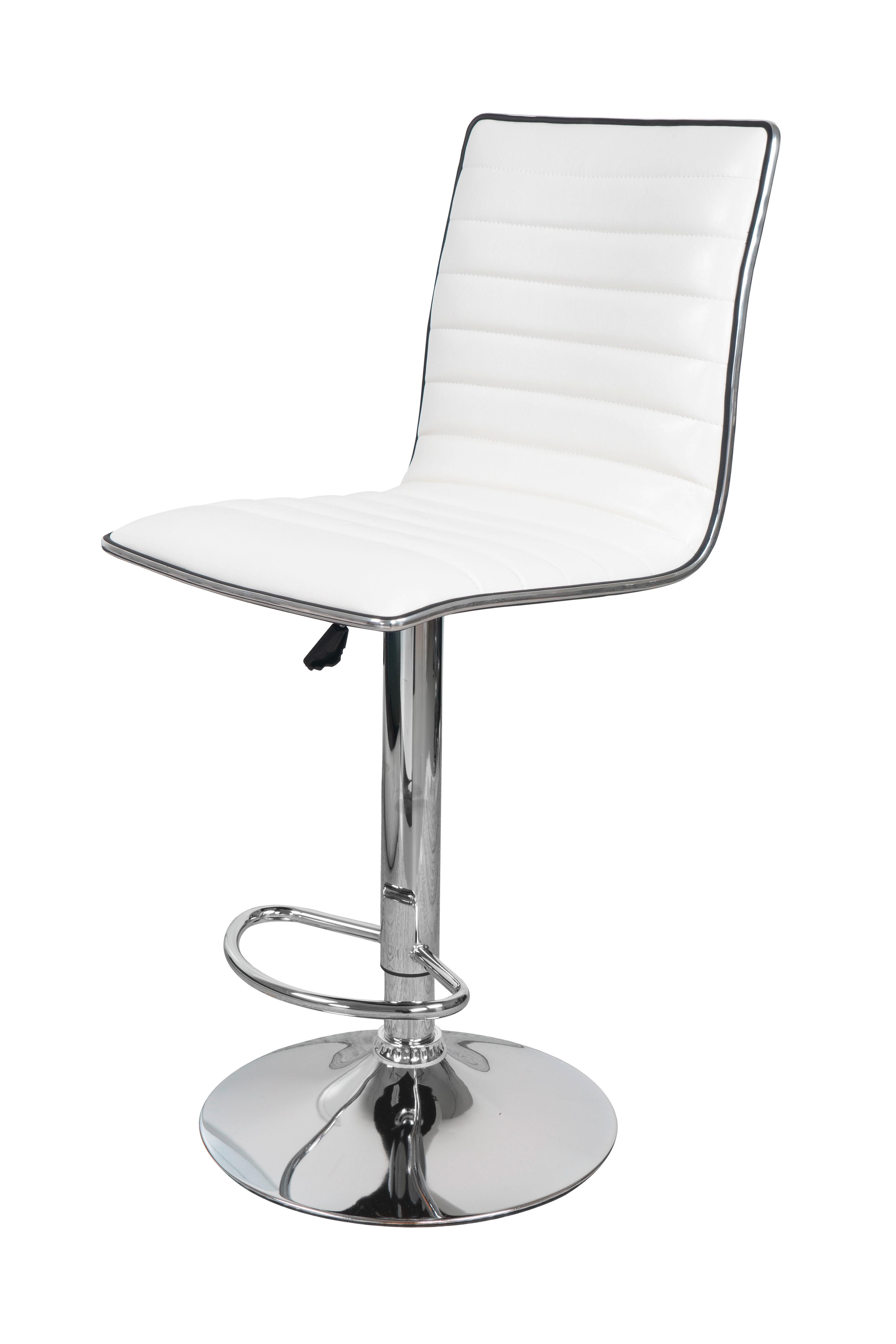 Barhocker mit Lehne 2er-Set Midnight Lederlook Weiß