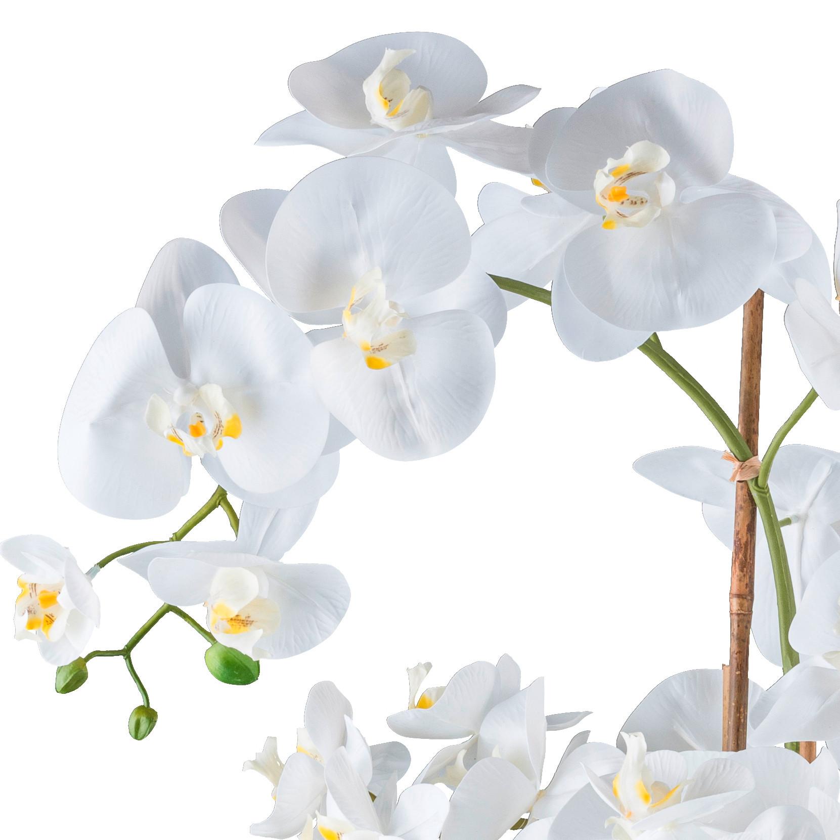 Kunstpflanze Orchideen Weiß, 90 cm - Weiß/Grün, Design, Kunststoff (90cm) - P & B