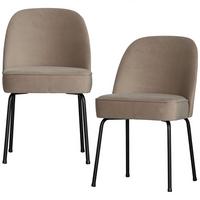 Stuhl-Set Vogue Khaki B: 50cm - Khaki/Schwarz, MODERN, Textil/Metall (50/83/57cm) - Livetastic