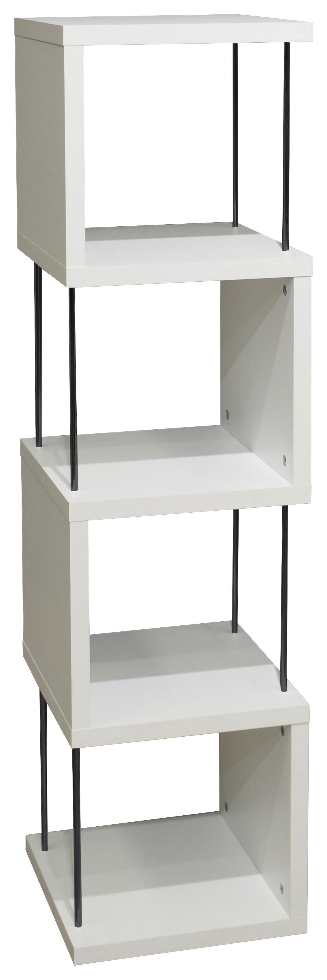 Stojací Regál Sticks - bílá/černá, Moderní, kompozitní dřevo/plast (33/126cm) - Modern Living