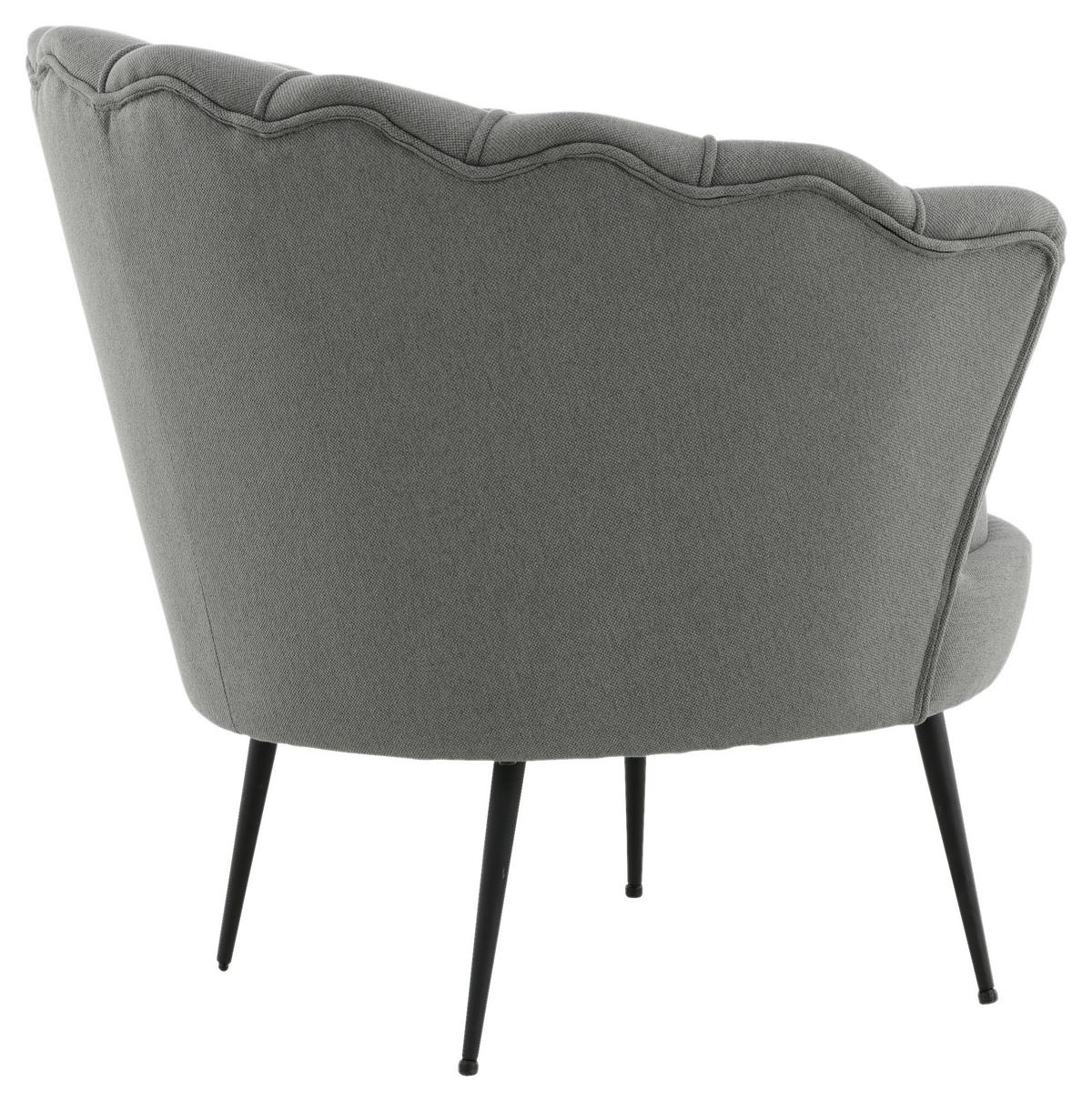 Sessel Calais - Schwarz/Grau, Design, Textil/Metall (83/76/77cm) - Livetastic
