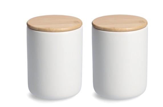 VORRATSDOSENSET Schwarz, Ø/H: ca. 12x16 cm - Schwarz/Weiß, Basics, Keramik (12/16cm) - Zeller Present