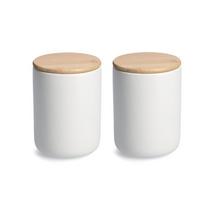 VORRATSDOSENSET Schwarz, Ø/H: ca. 12x16 cm - Schwarz/Weiß, Basics, Keramik (12/16cm) - Zeller Present