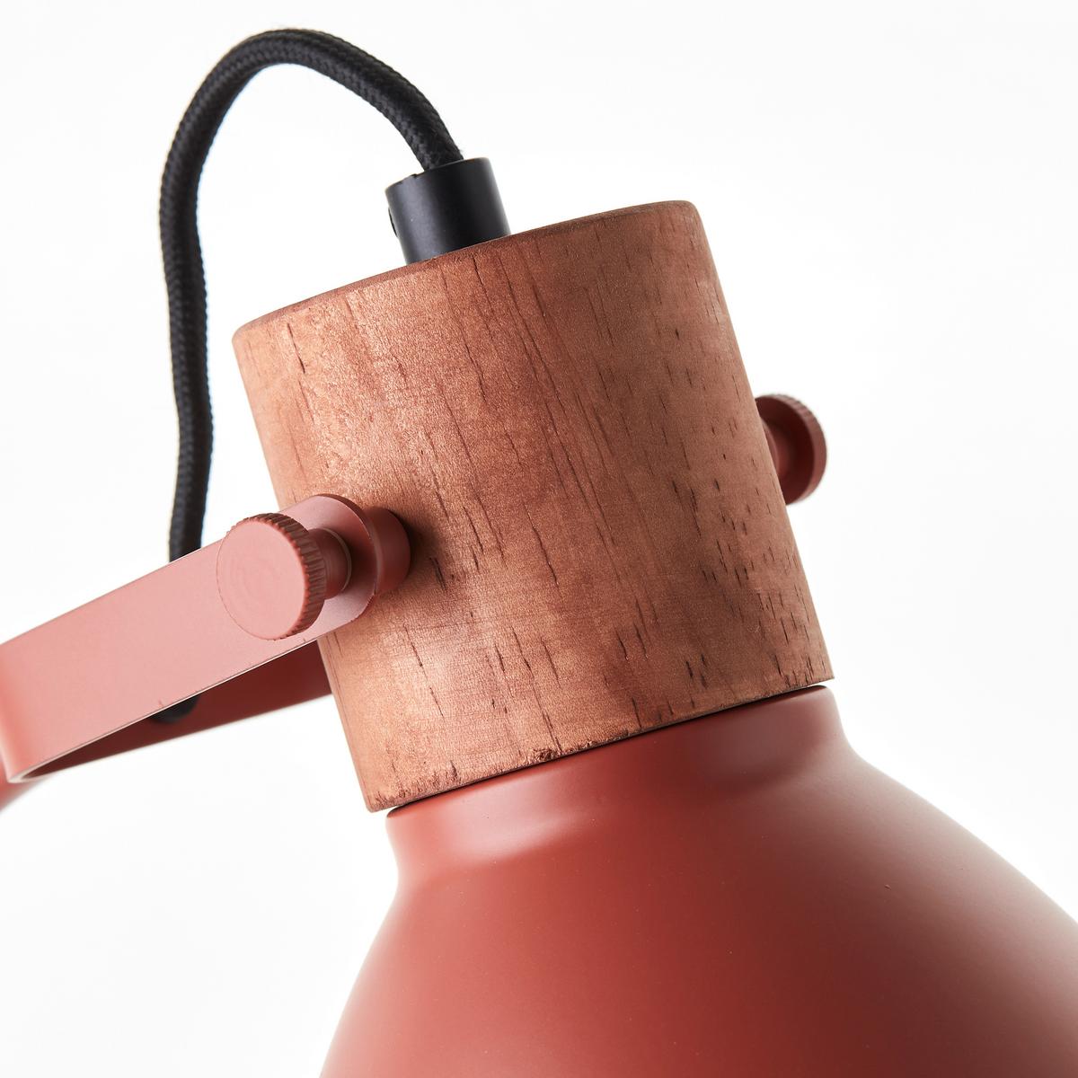 Tischleuchte 94555/01 Erena - Rot, Basics, Holz/Metall (18/52/28,5cm) - Brilliant