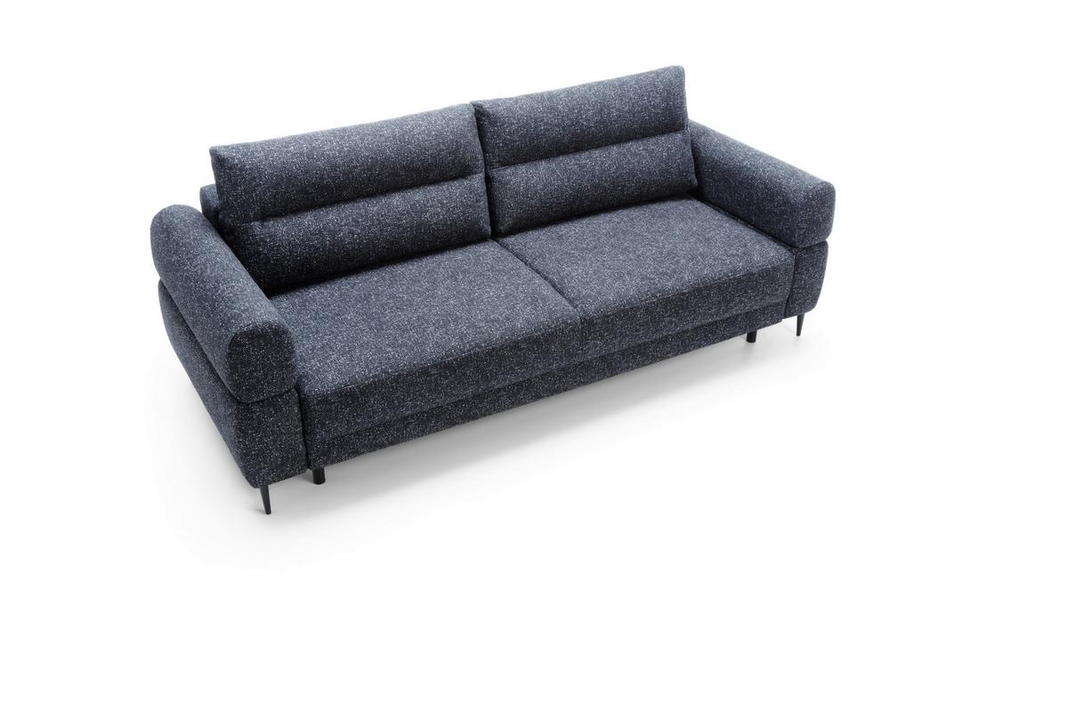 Schlafsofa Nordic Blau B: 102cm - Blau/Schwarz, Basics, Textil (232/94/102cm) - Livetastic