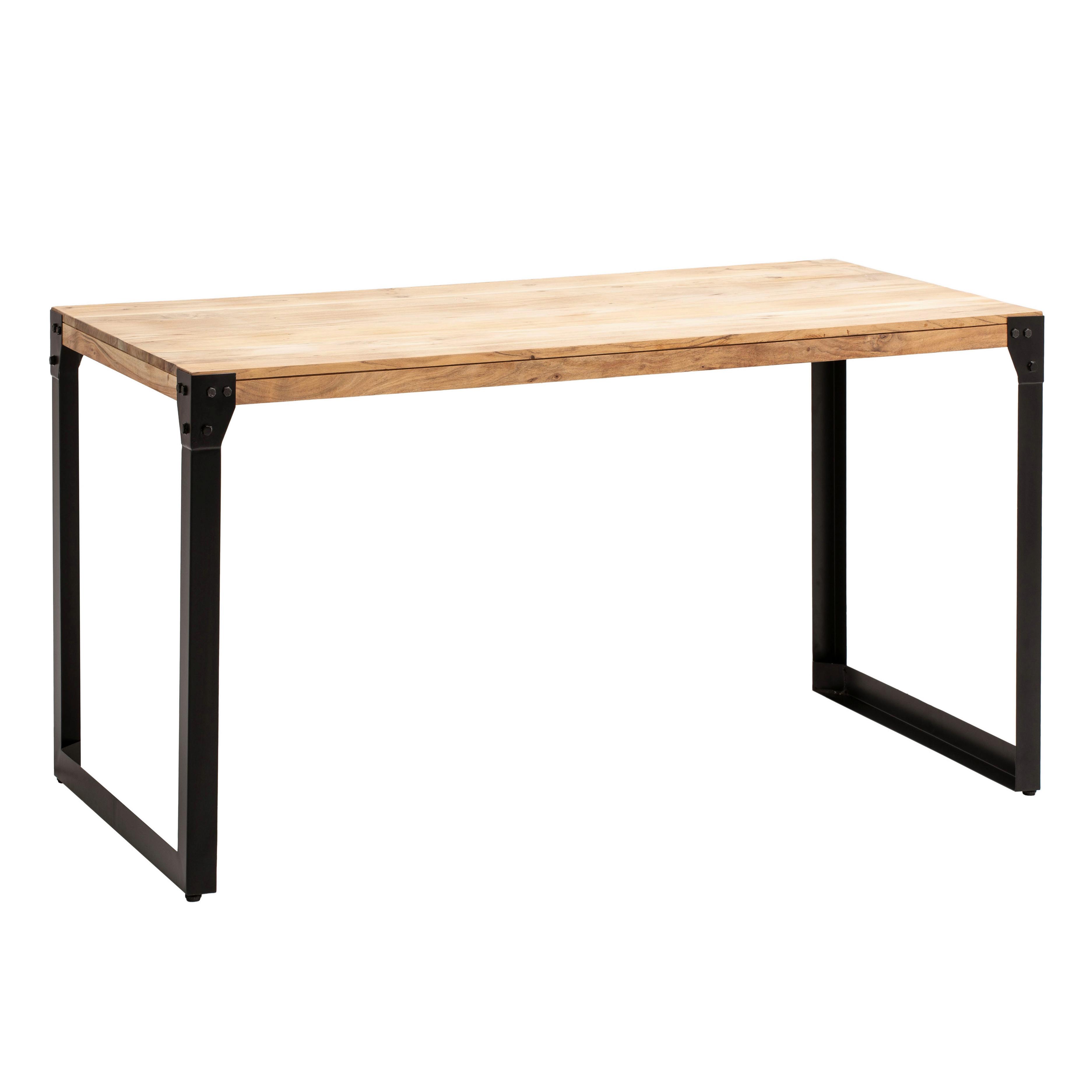 JEDÁLENSKÝ STÔL WL7.047 - čierna/farba akácie, Design, kov/drevo (140/80/76cm) - MID.YOU