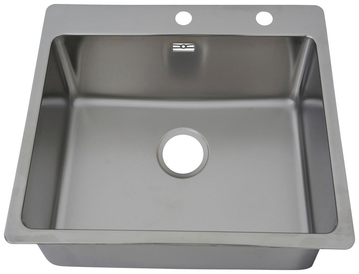 Spüle Respekta Inox Edelstahl Bxt: 50x50 cm - Edelstahlfarben, Trend, Metall (50/22,8/50cm) - Respekta