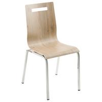 Besucherstuhl My Life Eiche teilmassiv - Chromfarben/Eichefarben, Basics, Holz/Metall (48/87/55cm) - MID.YOU