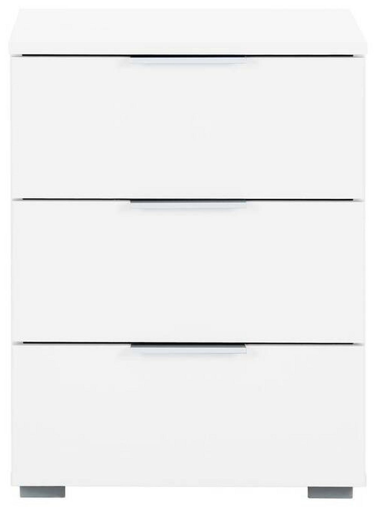 Nachtkästchen Weiß H: 62 Cm Alabama - Alufarben/Weiß, MODERN, Holzwerkstoff (47/62/42cm) - Rauch Möbel