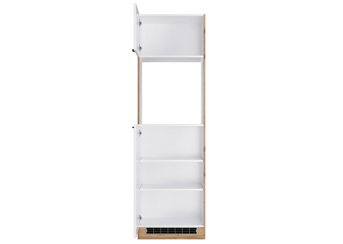 Geräteumbauschrank Meran B: 60 Cm Weiß/eiche Dekor - Eiche Wotan/Weiß, LIFESTYLE, Holzwerkstoff (60/200/60cm) - Held