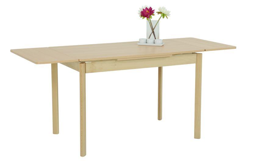 Rozkladací jedálenský stôl dekor buk 90-142cm - Basics, drevo/kompozitné drevo (90-142/74/65cm)