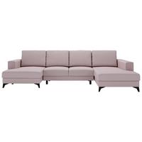 Harvey Rosa U: 156x339x190 Cm - Schwarz/Rosa, Design, Textil (156/339/190cm) - Livetastic