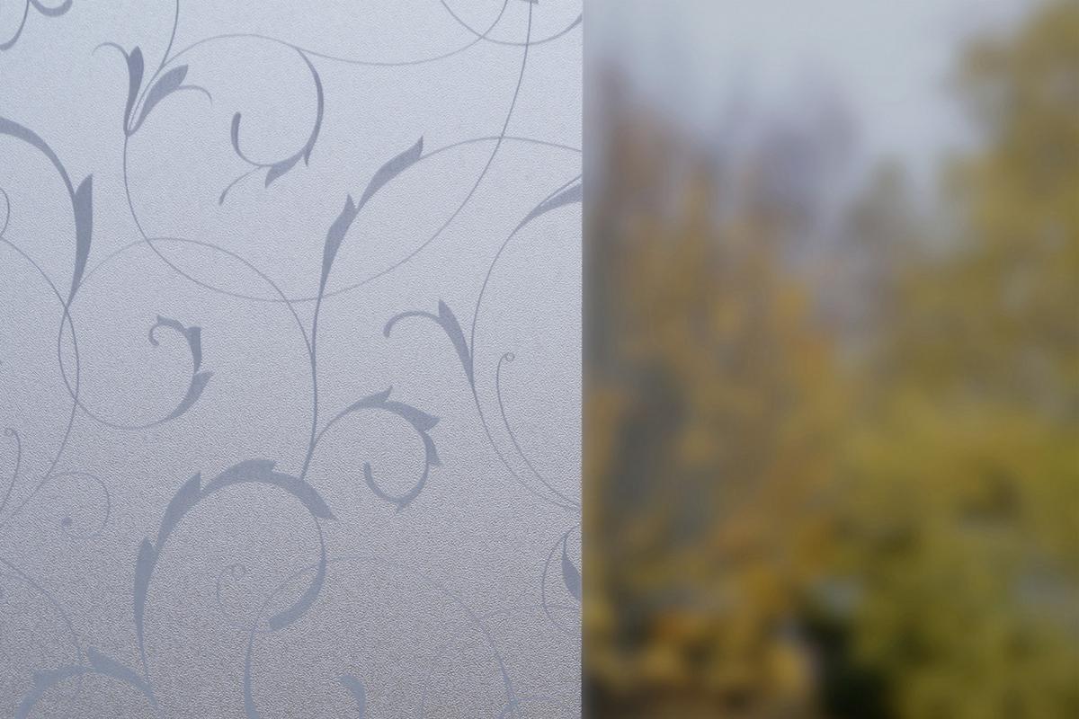 Fensterfolie Statisch Haftend Wirbel-Design 150x67,5 cm - Transparent, KONVENTIONELL, Kunststoff (67,5/150cm)
