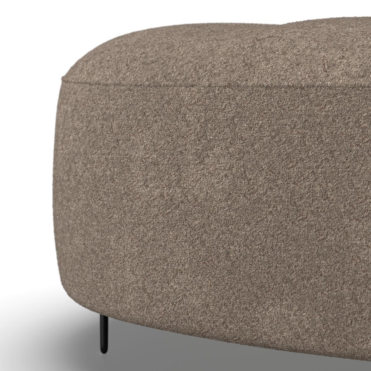 Dvoumístná pohovka BENNY, hnědé buklé, max. 360 kg - černá/hnědá, Moderní, kov/dřevo (224/85/114cm) - Bessagi Home