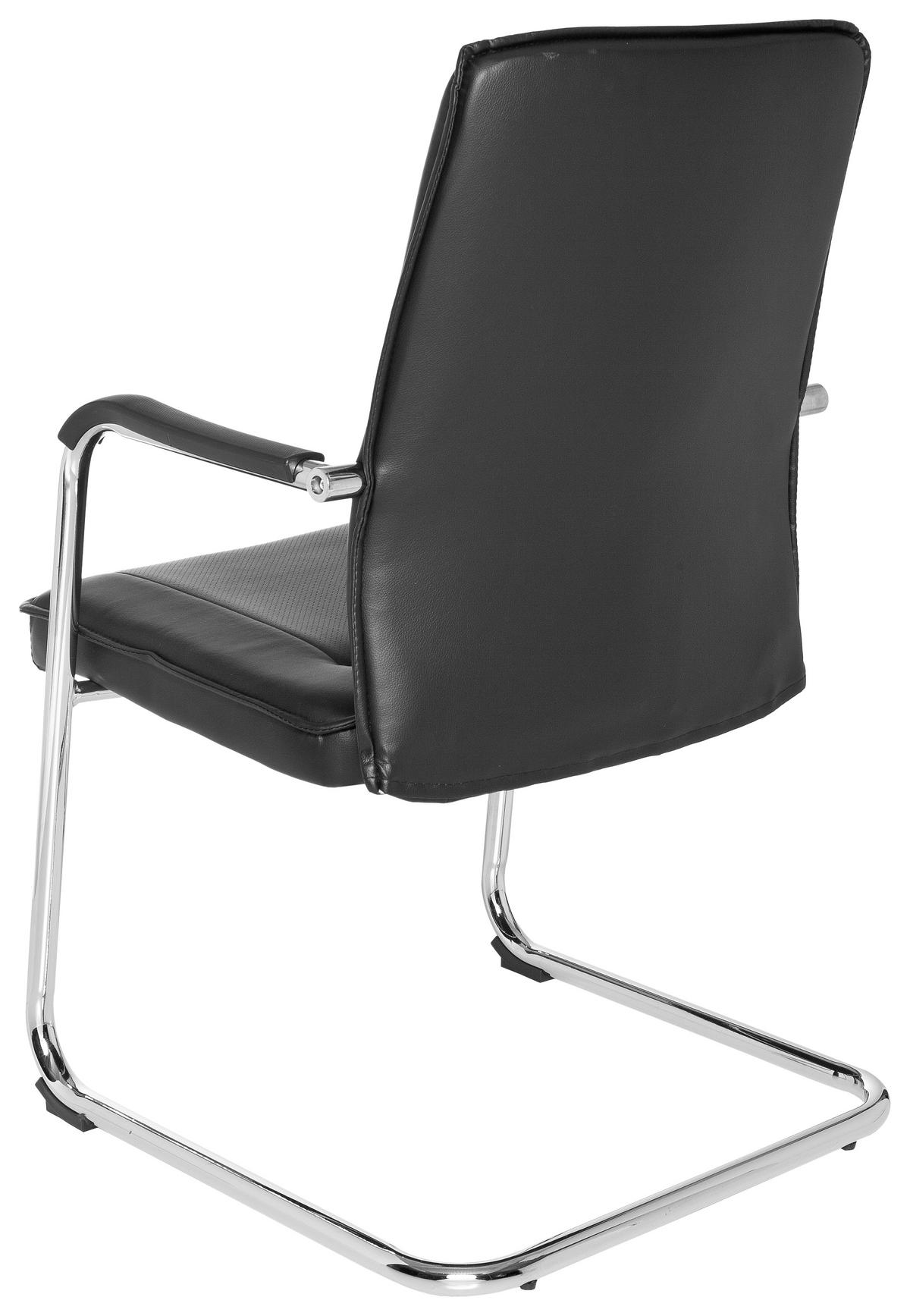 Besucherstuhl Tila V Schwarz - Chromfarben/Schwarz, MODERN, Kunststoff/Textil (56/97/46cm) - MID.YOU