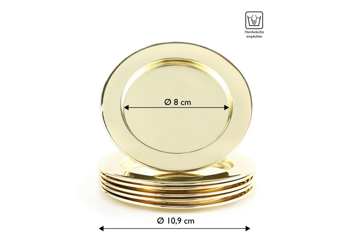 Untersetzer Echtwerk Glasuntersetzer-Set - Goldfarben, Design, Metall (10,9cm) - Echtwerk