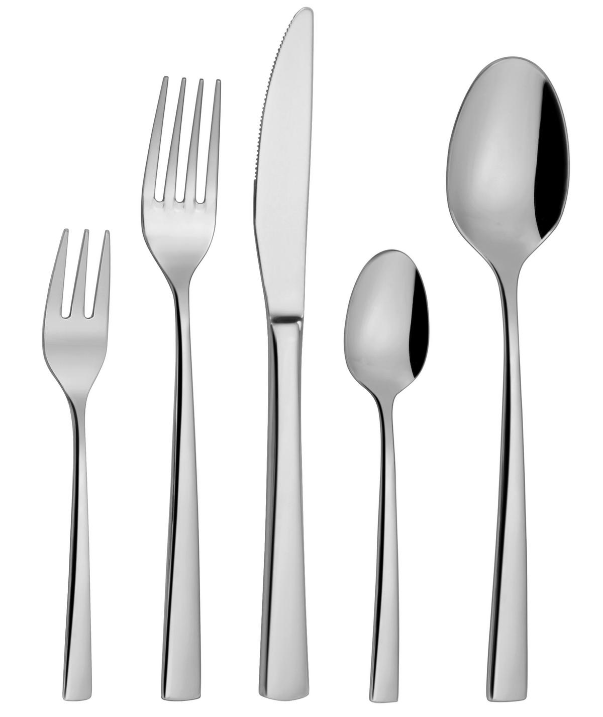 Sada príborov BETTY, pro 6 osob - farba ušľachtilej ocele, Konventionell, kov - Mömax