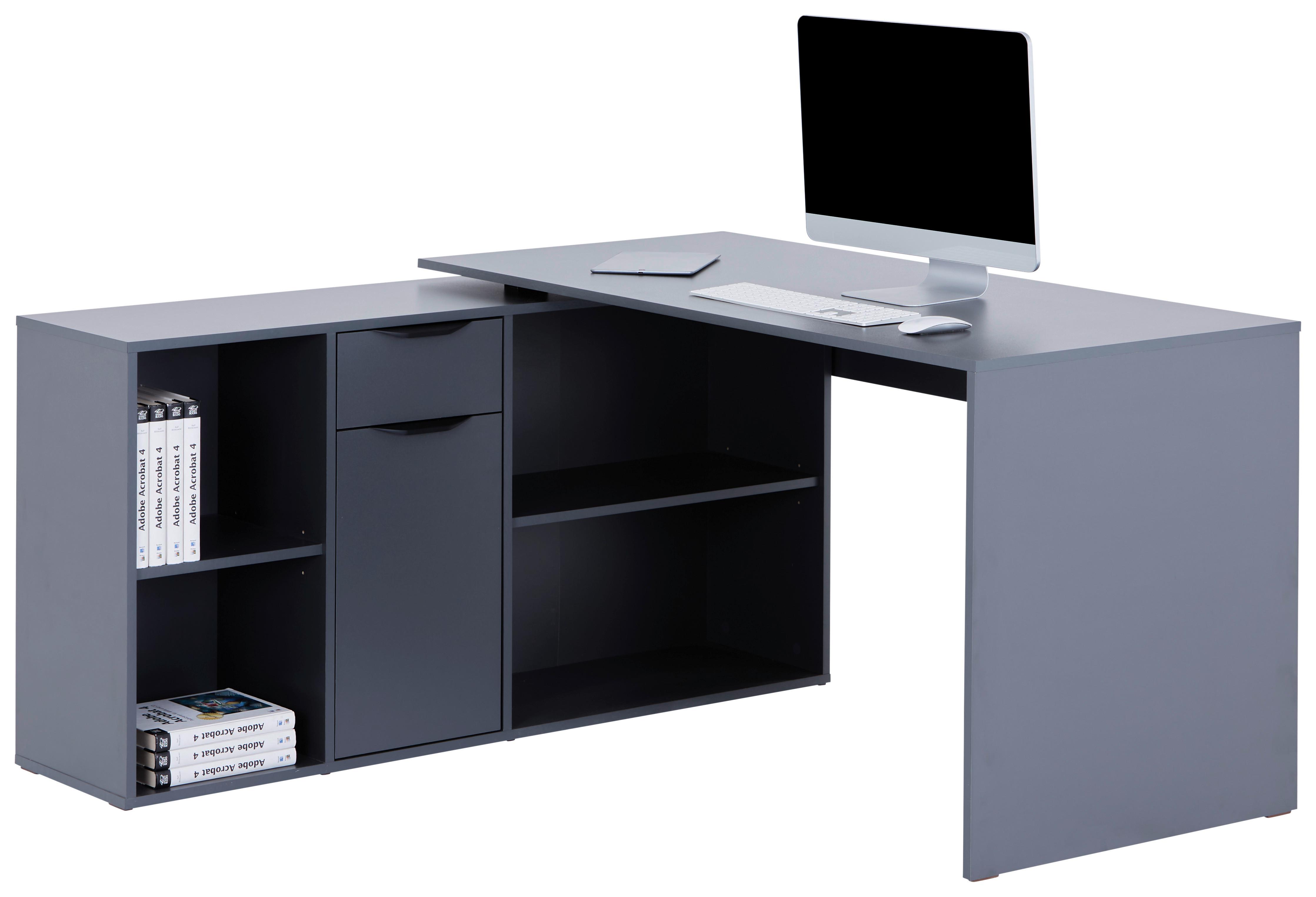 Schreibtisch Mx 195 - Anthrazit/Weiß, MODERN, Holzwerkstoff (136,8/74,2/135cm)