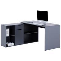 Schreibtisch Mx 195 - Anthrazit/Weiß, MODERN, Holzwerkstoff (136,8/74,2/135cm)