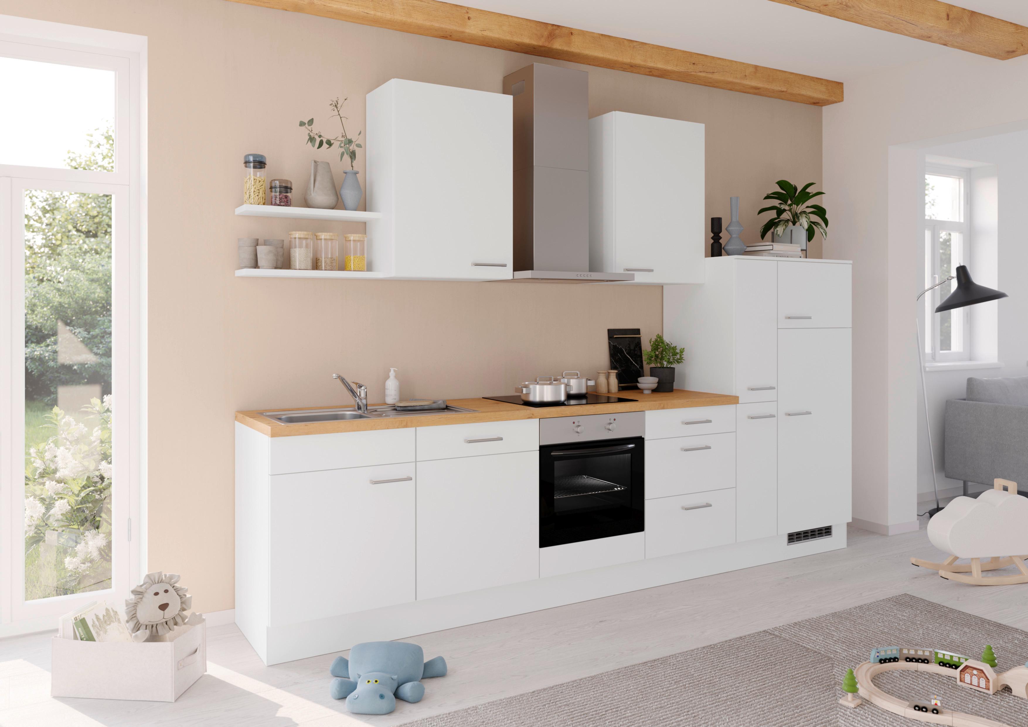 Küchenleerblock Ip 3150 - Eichefarben/Weiß, Design, Holzwerkstoff (330cm) - Impuls