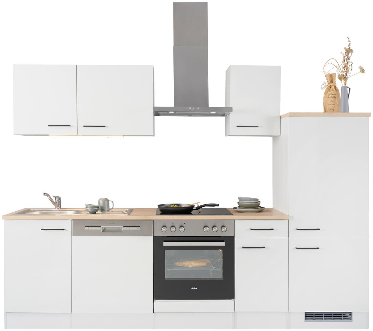 Kuchyňský blok LEVI bez spotřebičů, šířka 270 cm - šedá/černá, Moderní, kompozitní dřevo (270cm) - FlexWell