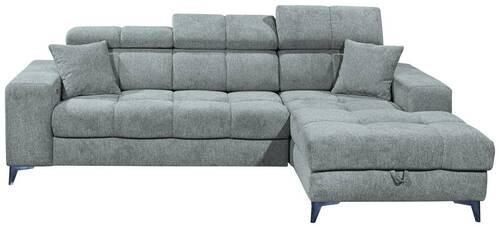 Ecksofa Sydney Hellblau S: 268/172 cm - Schwarz/Hellblau, KONVENTIONELL, Textil (268/172cm) - MID.YOU