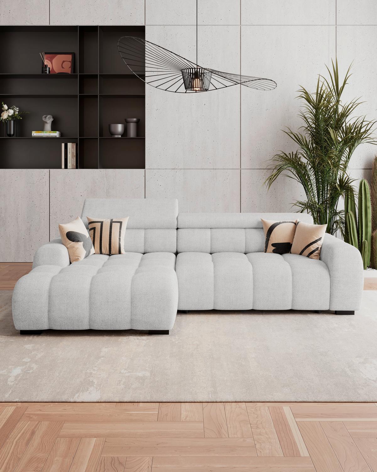 Ecksofa Fargo Elektrischer Greige 168x285 Cm - Greige/Schwarz, Trend, Textil (168/285cm)