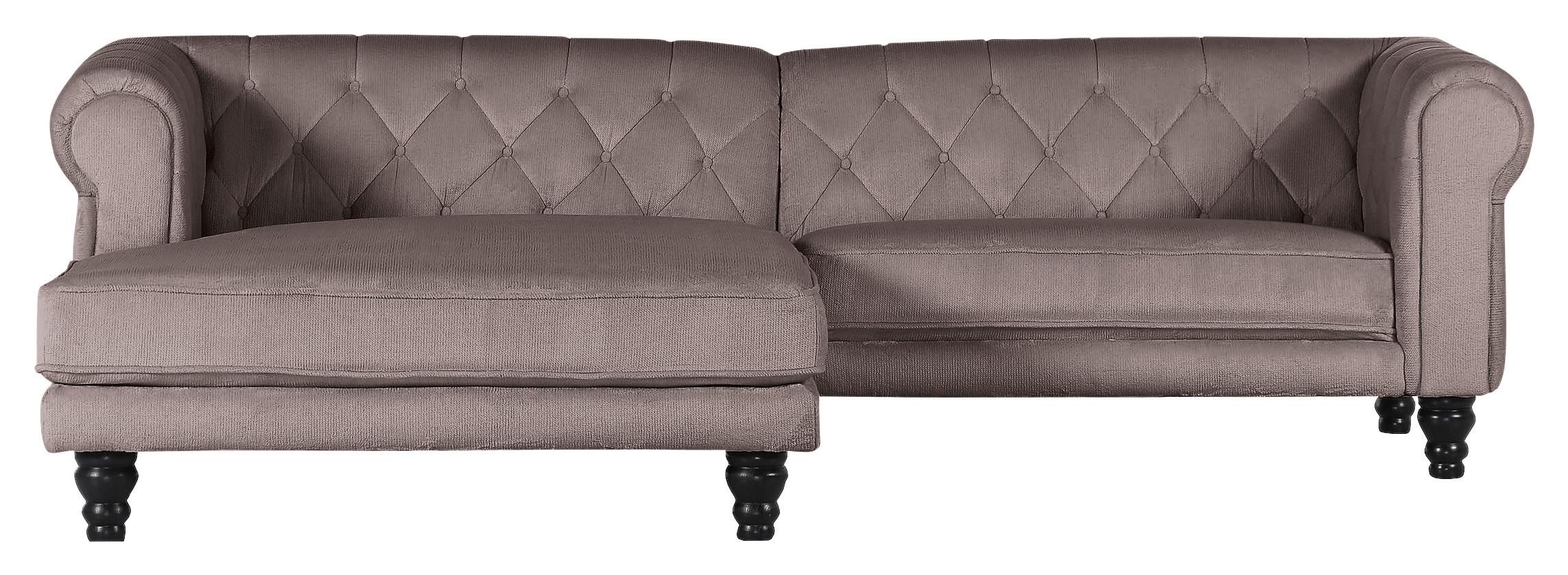 Ecksofa Jonte Schlammfarben S: 160x260 cm - Schlammfarben/Dunkelbraun, Design, Textil (160/260cm) - MID.YOU