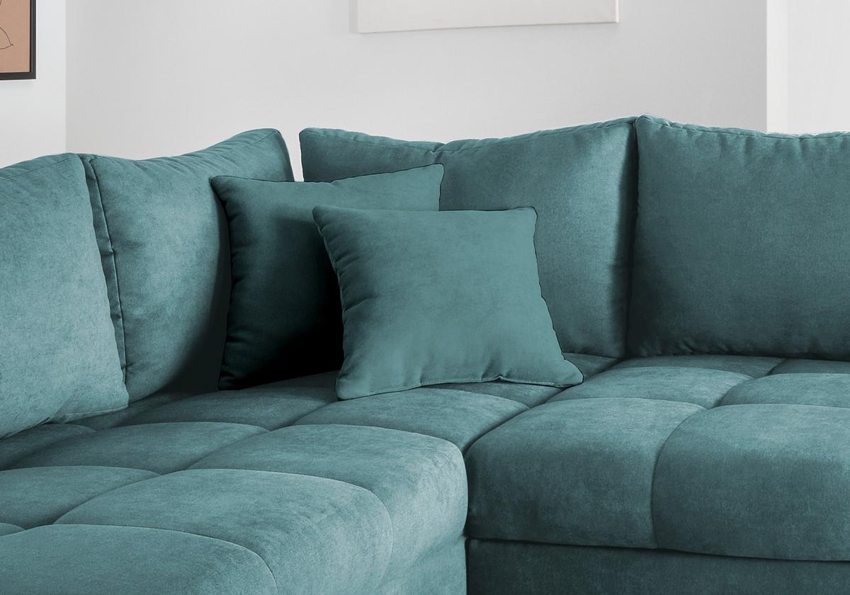Eckschlafsofa Alvito Petrol S: 202/298 cm - Silberfarben/Petrol, Design, Textil (202/298cm) - MID.YOU