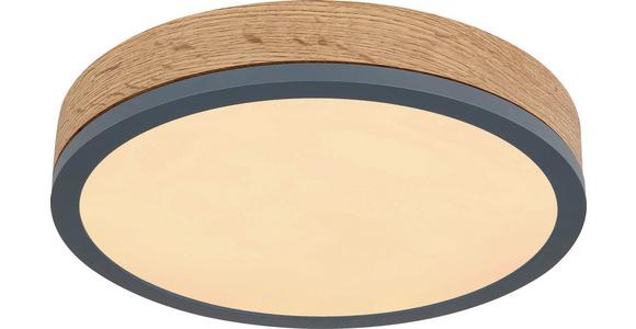 Led-deckenleuchte Edwin Ø 30 Cm Warmweißes Licht - Eichefarben/Opal, MODERN, Kunststoff/Metall (30/8,5cm) - Luca Bessoni