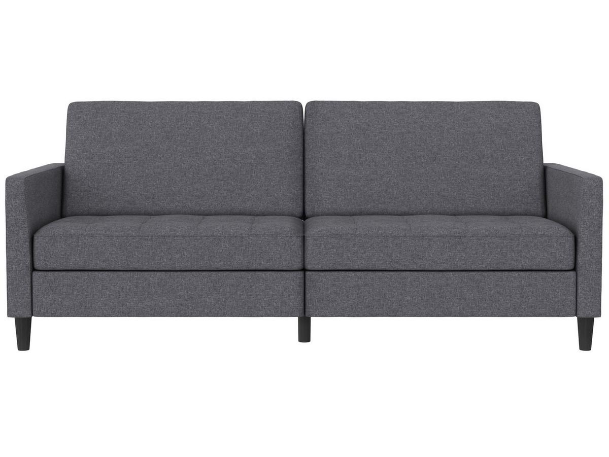 Schlafsofa Palermo Grau, mit Schlaffunktion - Schwarz/Grau, Basics, Textil (207/86/86cm) - Livetastic